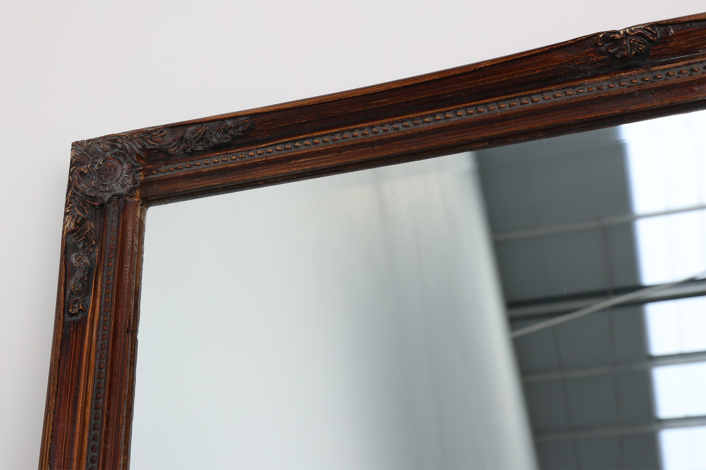 Antique French Facet-Cut Mirror in Carved Wood, circa 1850thumbnail